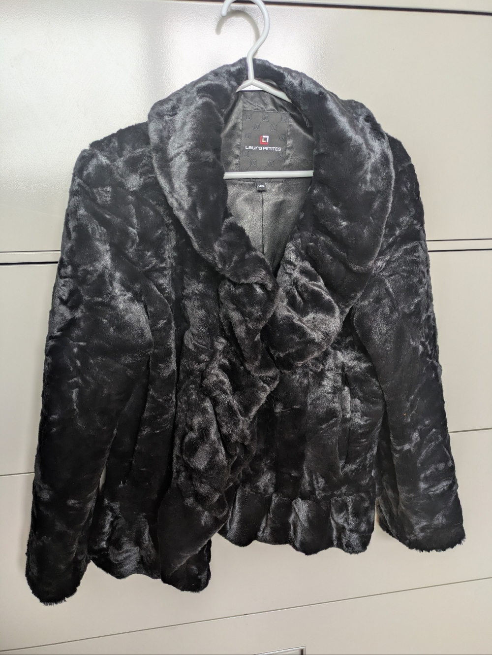 Laura Petites Black Velvet Peplum Jacket